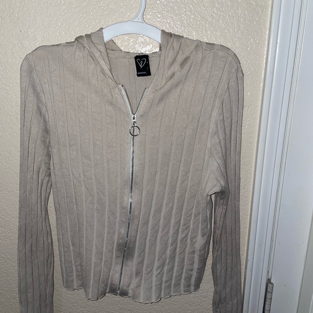 Brown zip up sweater